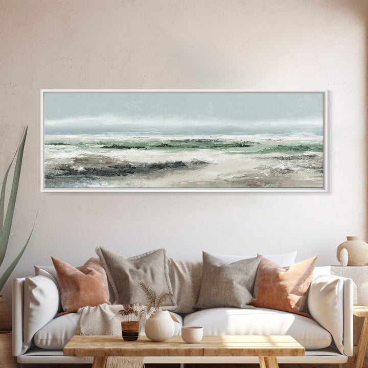 Tropical Trail Hike Landscape for Wellness Mood Canvas Print, Fitness Studio Art, Digital Art Print, Gym Decor, Motion, FSA-3x1-61