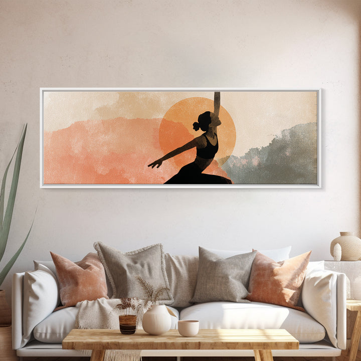 Female Athlete Stretching Framed Canvas Print, Fitness Studio Art, Wall Art, Gym Decor, Abstract Art, Motion, Motivation Poster, FSA-3x1-67