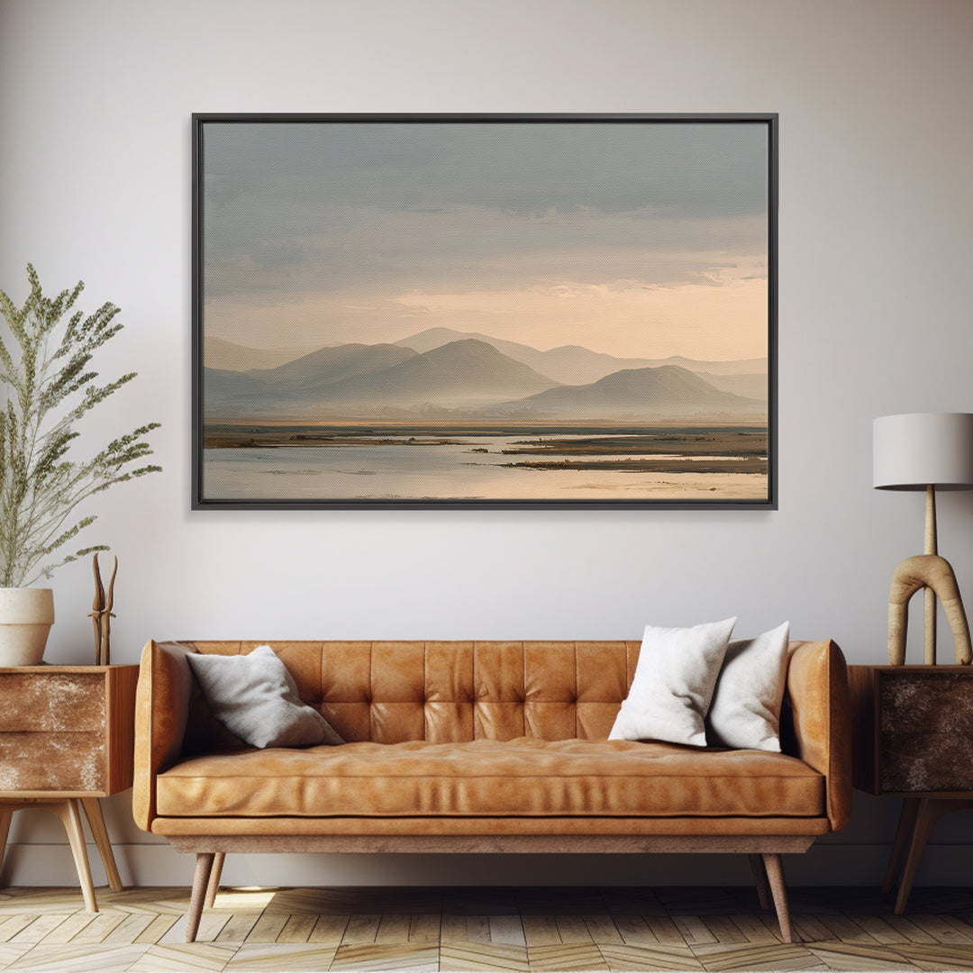 Sunrise over Mountains as Endurance Metaphor Framed Canvas Print, Fitness Studio Art, Gym Decor, Fine Art, Motion, Gym Wall Art, FSA-3x2-100