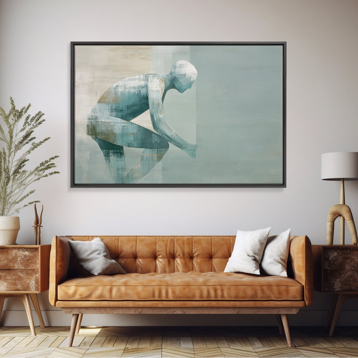 Cycling Figure in Bold Speed Lines Canvas Print, Fitness Studio Art, Luxury Decor, Gym Decor, Fine Art, Motion, Modern Wall Art, FSA-3x2-12