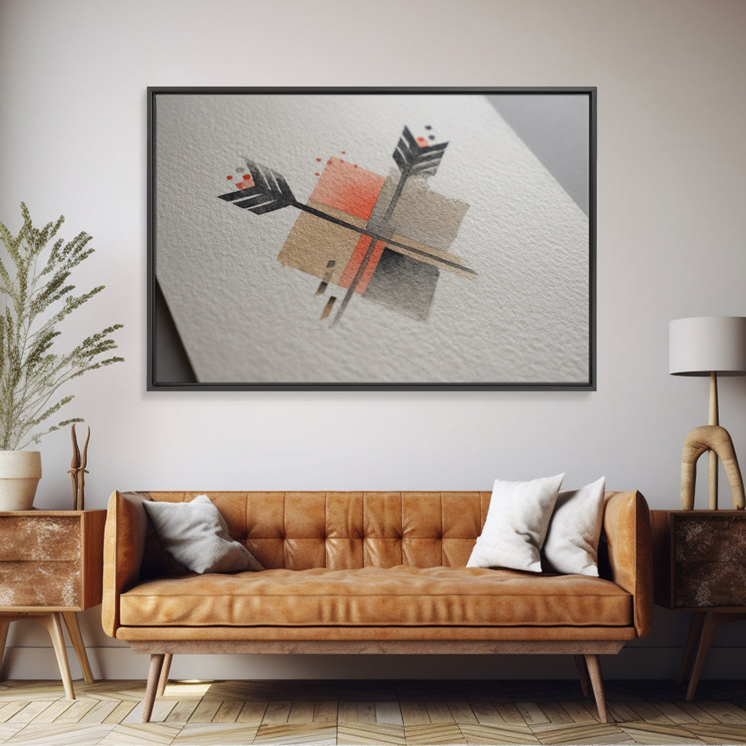 Minimal Motivational Symbol Using Arrows and Shapes Canvas Print, Fitness Studio Art, Printable Wall Art, Gym Decor, Motion, FSA-3x2-17