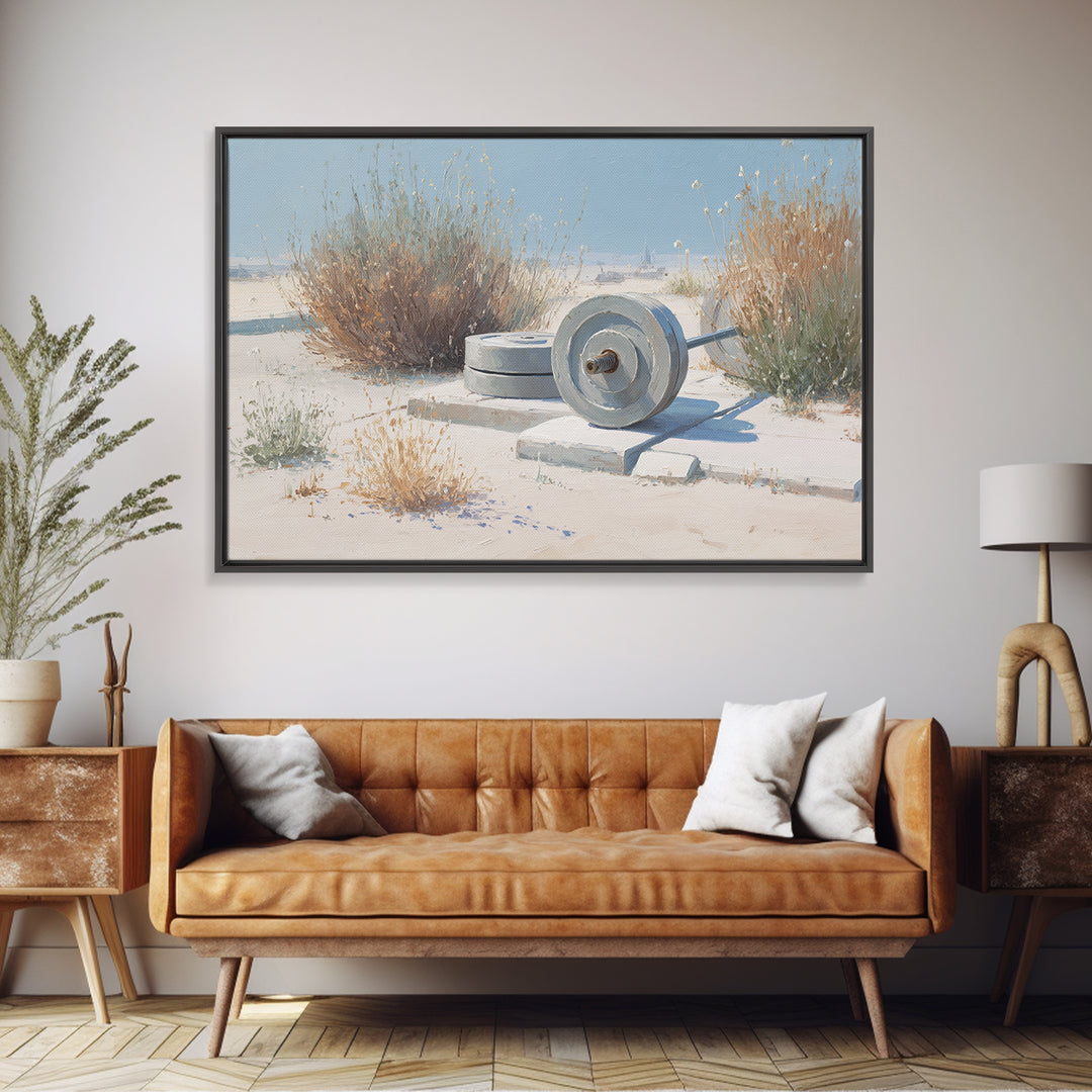 Barbell Plate Study Canvas Print, Fitness Studio Art, Printable Wall Art, Gym Decor, Watercolor Art, Motion, Yoga Wall Art, FSA-3x2-44