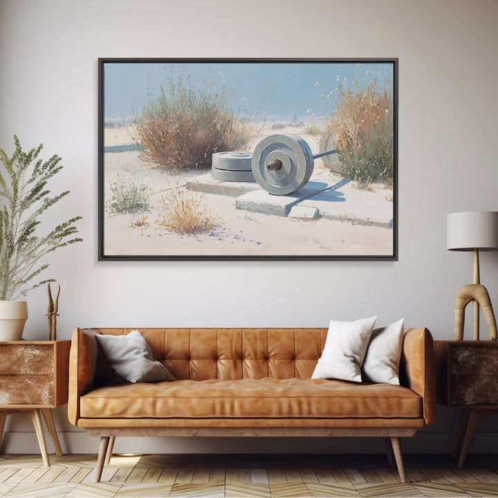 Barbell Plate Study Canvas Print, Fitness Studio Art, Printable Wall Art, Gym Decor, Watercolor Art, Motion, Yoga Wall Art, FSA-3x2-44