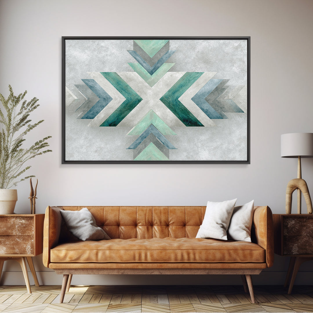 Minimal Motivational Symbol Using Arrows and Shapes Framed Canvas Print, Fitness Studio Art, Fitness, Gym Decor, Abstract Art, FSA-3x2-65