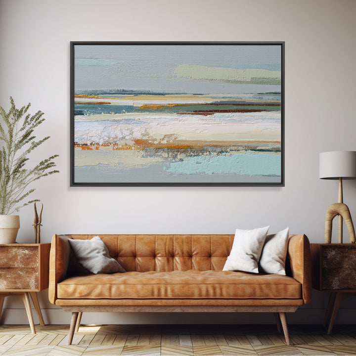 Abstract Heartbeat Line Through Color Fields Framed Canvas Print, Fitness Studio Art, Motivational Poster, Gym Decor, Motion, FSA-3x2-69