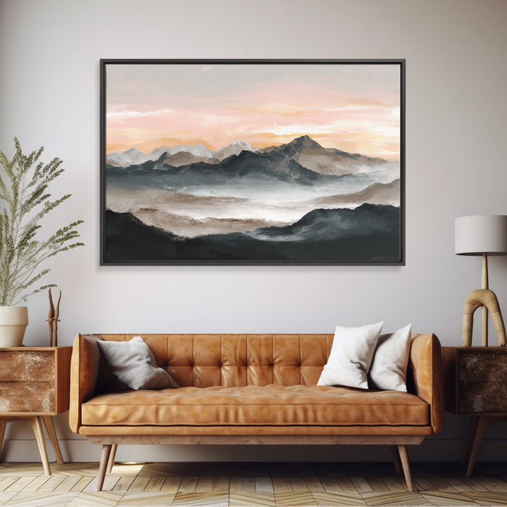 Sunrise over Mountains as Endurance Metaphor Canvas Print, Fitness Studio Art, Digital Art Print, Gym Decor, Fine Art, Motion, FSA-3x2-76