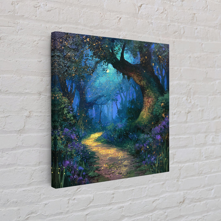 Enchanted Forest Path Glowing Canvas Print, Fairy Tale Art, Room Decor, Living Room Decor, Fine Art, Storybook, Original Art, FTA-1x1-25