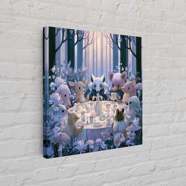 Woodland Tea Party Framed Canvas Print, Fairy Tale Art, Modern Decor, Living Room Decor, Fine Art, Storybook, Wall Decor, FTA-1x1-67
