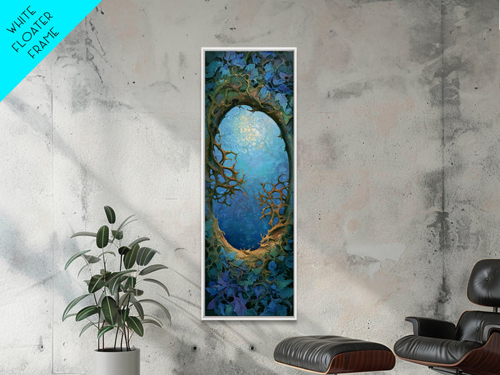 Magic Mirror Framed by Vines and Thorns Canvas Print, Fairy Tale Art, Art Nouveau, Living Room Decor, Fine Art, Storybook, FTA-1x3-25