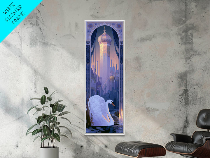 White Swan Transformation Scene Canvas Print, Fairy Tale Art, Boho Wall Art, Living Room Decor, Oil Painting, Storybook, FTA-1x3-27