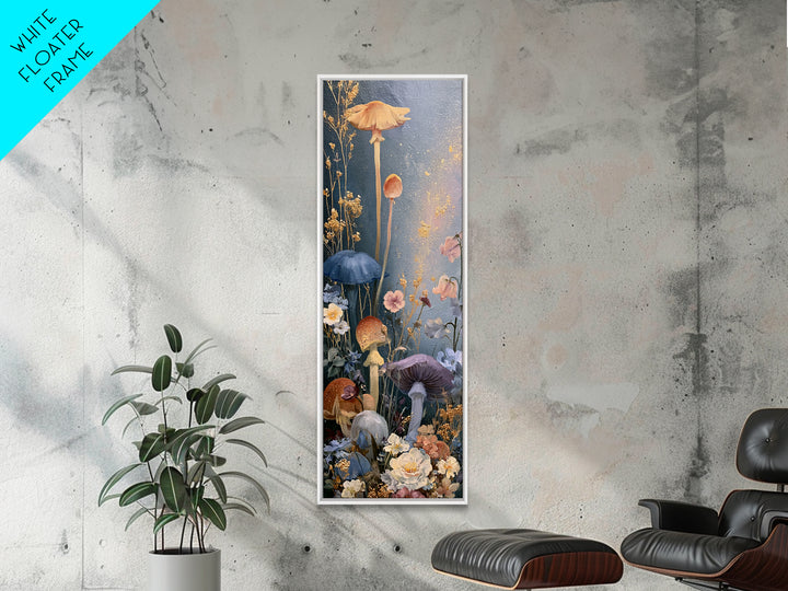 Fairy Ring of Mushrooms and Wildflowers Canvas Print, Fairy Tale Art, Nursery Art, Living Room Decor, Oil Painting, Storybook, FTA-1x3-33