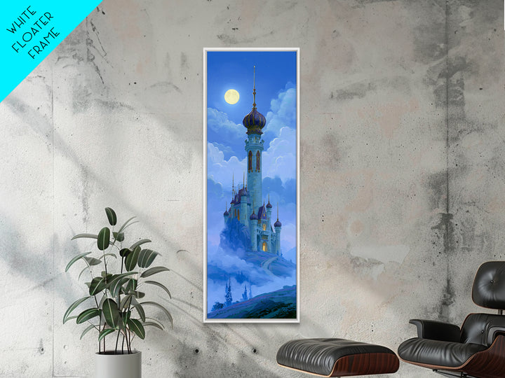 Storybook Castle on a Misty Hill Canvas Print, Fairy Tale Art, Gallery Decor, Living Room Decor, Fine Art, Storybook, FTA-1x3-38