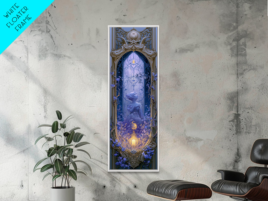 Magic Mirror Framed by Vines and Thorns Canvas Print, Fairy Tale Art, Modern Decor, Living Room Decor, Fine Art, Storybook, FTA-1x3-49