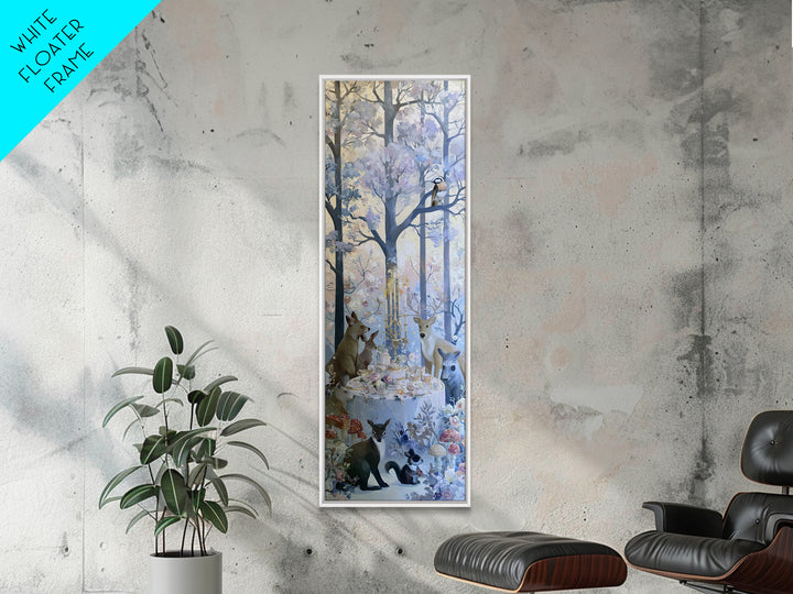 Woodland Tea Party Canvas Print, Fairy Tale Art, Princess Wall Art, Living Room Decor, Oil Painting, Storybook, Fine Art Print, FTA-1x3-55