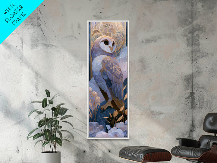 Owl Messenger Carrying a Tiny Ribbon Canvas Print, Fairy Tale Art, Wall Decor, Living Room Decor, Fine Art, Storybook, FTA-1x3-77