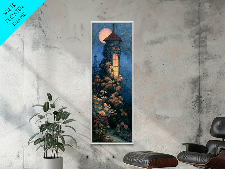 Rose Covered Tower Canvas Print, Fairy Tale Art, Statement Artwork, Living Room Decor, Fine Art, Storybook, Art Prints, FTA-1x3-78