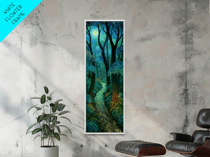 Enchanted Forest Path Glowing Canvas Print, Fairy Tale Art, Art Nouveau, Living Room Decor, Fine Art, Storybook, Dark Art, FTA-1x3-85