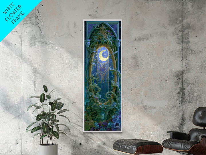 Magic Mirror Framed by Vines and Thorns Canvas Print, Fairy Tale Art, Boho Decor, Living Room Decor, Oil Painting, Storybook, FTA-1x3-97