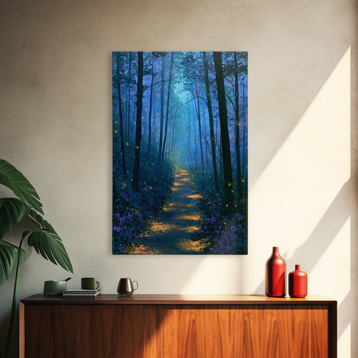 Enchanted Forest Path Glowing Canvas Print, Fairy Tale Art, Princess Wall Art, Living Room Decor, Fine Art, Storybook, FTA-2x3-57