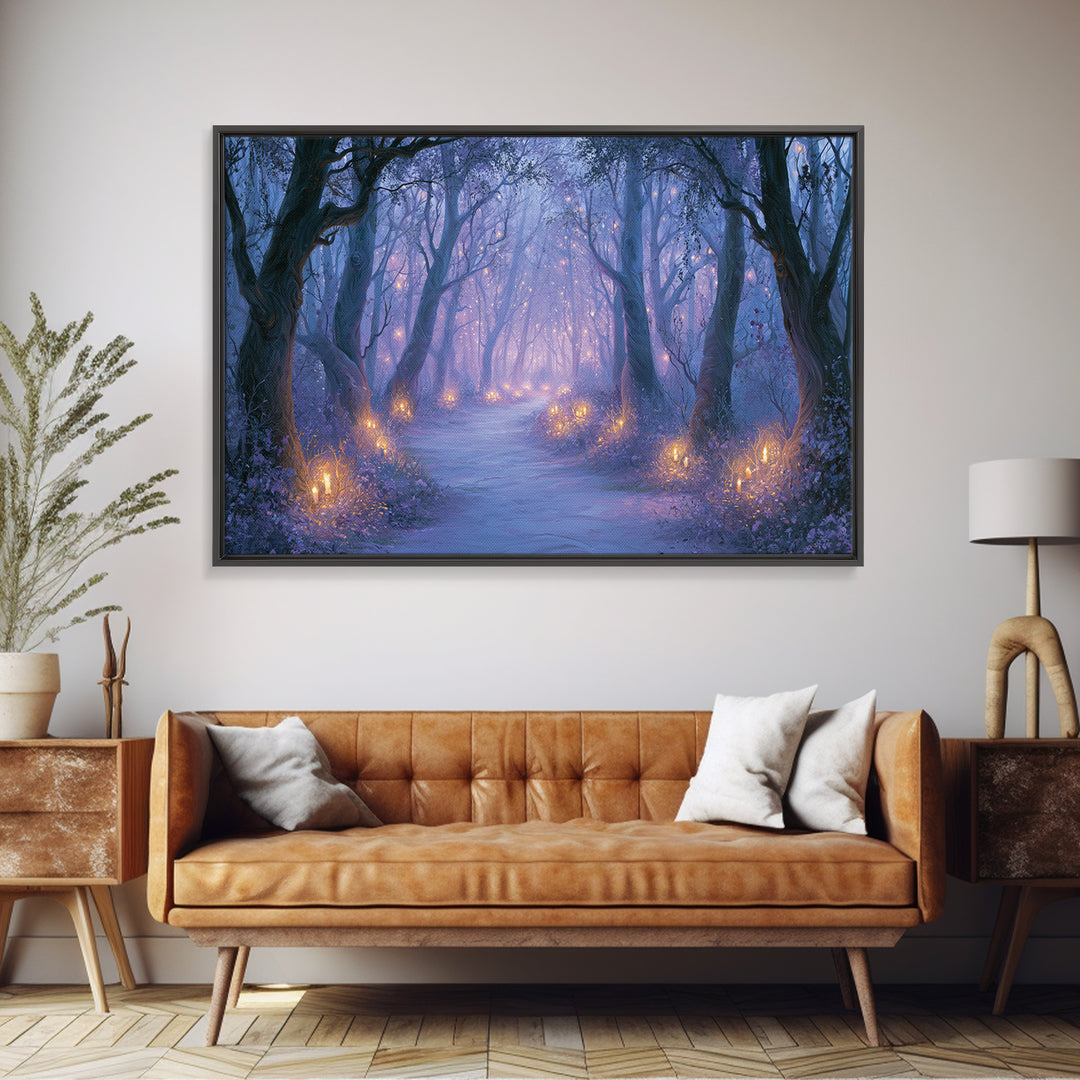 Enchanted Forest Path Glowing Canvas Print, Fairy Tale Art, Modern Decor, Living Room Decor, Fine Art, Storybook, Wall Decor, FTA-3x2-53