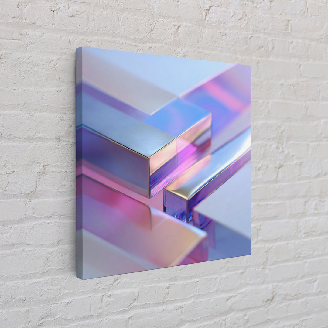 Smooth Titanium Shapes Canvas Print, Futuristic Art, Modern Wall Art, Living Room Decor, Abstract Art, Future, Victorian Decor, FUT-1x1-23