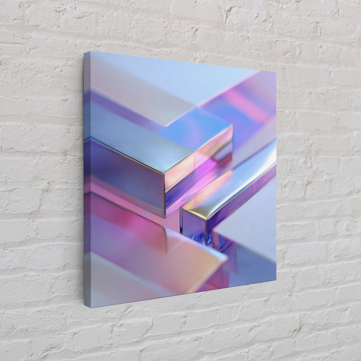 Smooth Titanium Shapes Canvas Print, Futuristic Art, Modern Wall Art, Living Room Decor, Abstract Art, Future, Victorian Decor, FUT-1x1-23