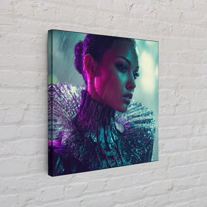 Futuristic Fashion Portrait Canvas Print, Futuristic Art, Digital Art, Living Room Decor, Future, Extra Large Wall Art, FUT-1x1-9