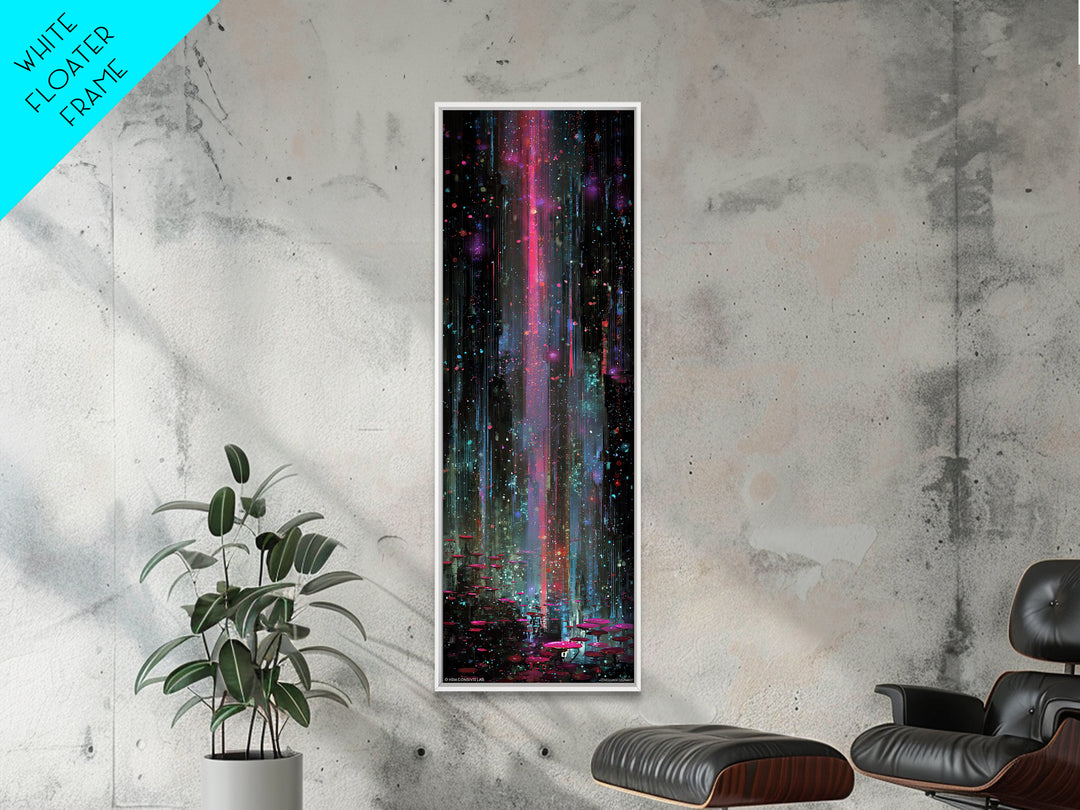 Bioluminescent Garden in a Future Habitat Canvas Print, Futuristic Art, Landscape Art, Living Room Decor, Fine Art, Future, FUT-1x3-16