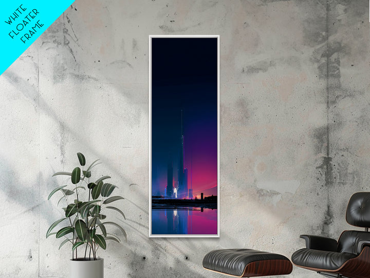 Minimal Spacecraft over a Clean Planet Horizon Canvas Print, Futuristic Art, Fine Art Print, Living Room Decor, Future, FUT-1x3-19