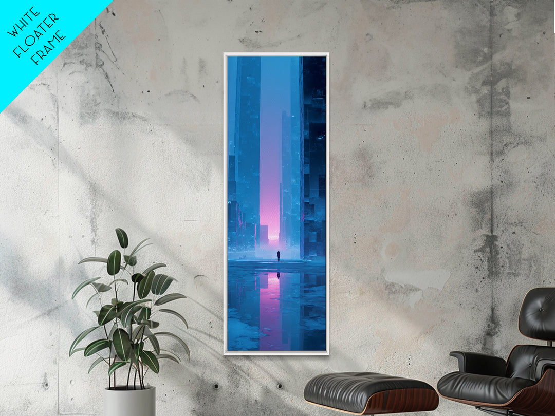 Glowing Geometric Portal Canvas Print, Futuristic Art, Luxury Decor, Living Room Decor, Fine Art, Future, Canvas Wall Art, FUT-1x3-2
