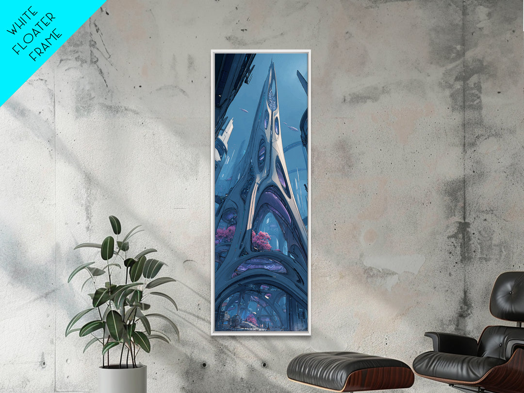 Future Ocean Lab Canvas Print, Futuristic Art, Boho Decor, Living Room Decor, Future, Mid Century Modern, Digital Wall Art, FUT-1x3-27