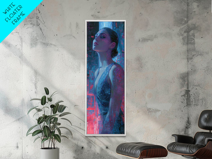 Bioluminescent Garden in a Future Habitat Canvas Print, Futuristic Art, Modern Wall Decor, Living Room Decor, Oil Painting, FUT-1x3-40