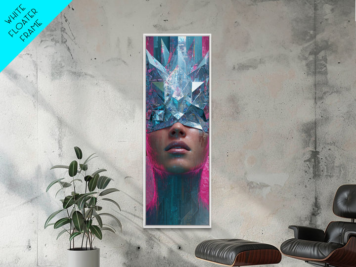 Ai Generated Mask Framed Canvas Print, Futuristic Art, Victorian Decor, Living Room Decor, Oil Painting, Future, FUT-1x3-52