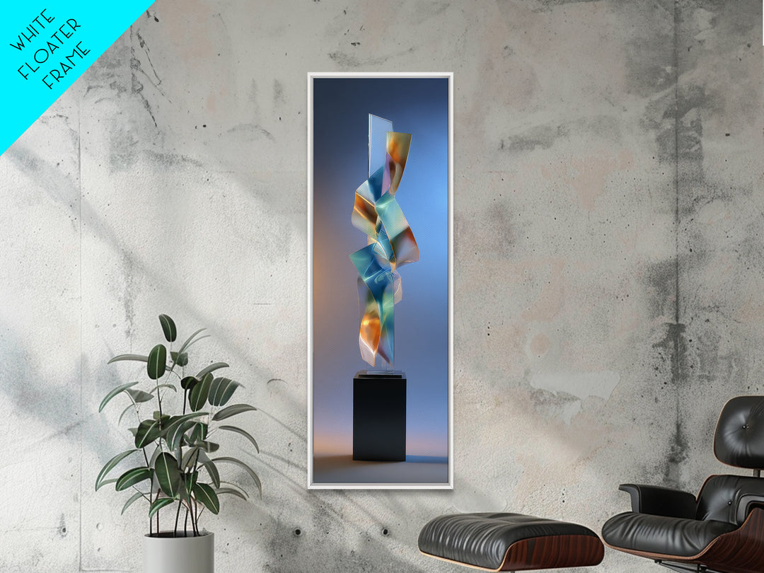 Chrome Abstract Sculpture Canvas Print, Futuristic Art, Gallery Decor, Living Room Decor, Abstract Art, Future, Wall Decor, FUT-1x3-7