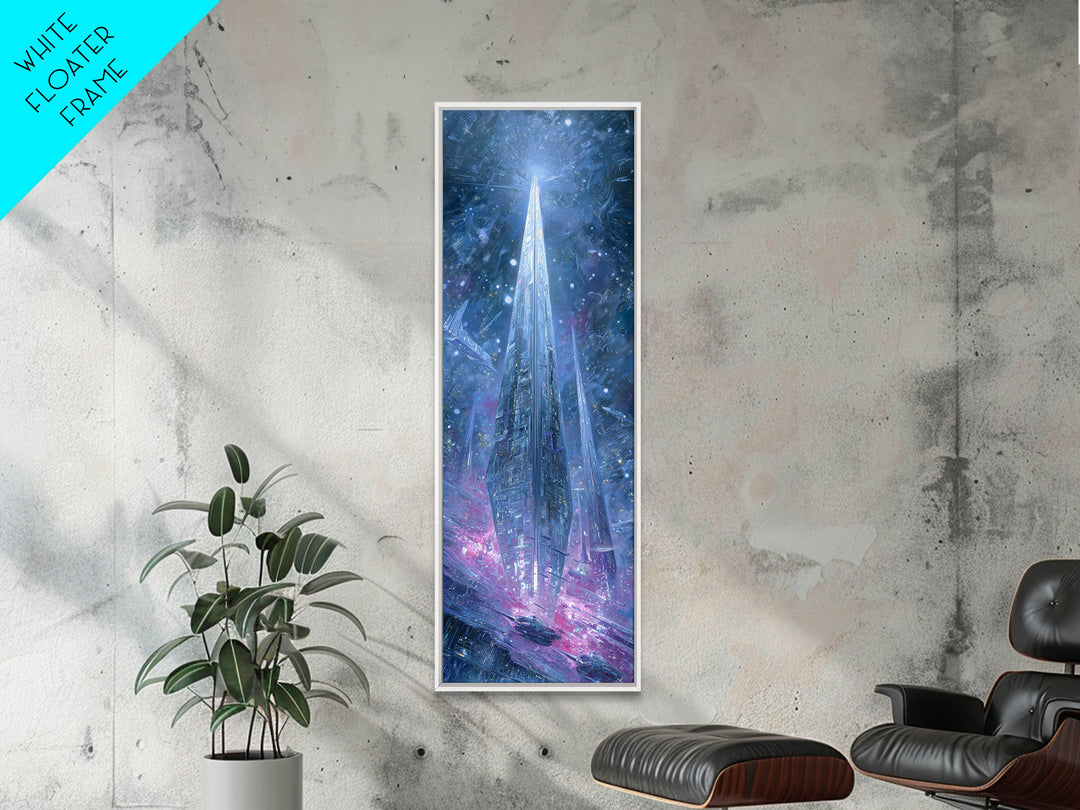 Solar Sail Ship Crossing Star Filled Space Canvas Print, Futuristic Art, Extra Large Wall Art, Living Room Decor, Future, FUT-1x3-77