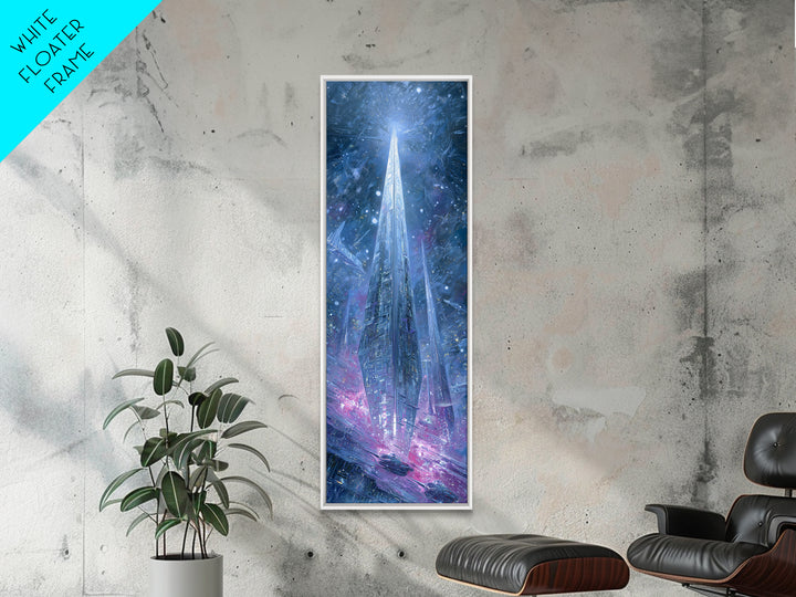 Solar Sail Ship Crossing Star Filled Space Canvas Print, Futuristic Art, Extra Large Wall Art, Living Room Decor, Future, FUT-1x3-77