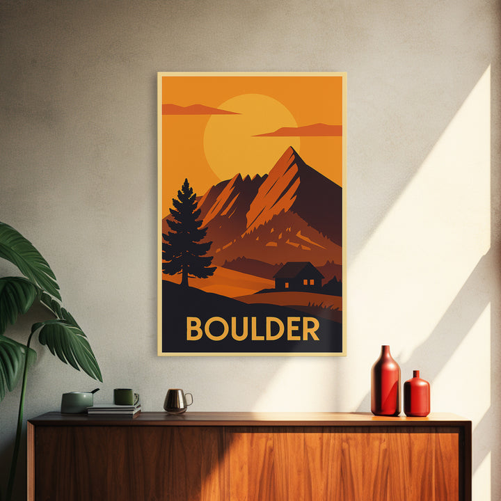 Boulder Travel Poster, Canvas Print, Golden Travel Poster Art, Boulder Wall Art, Travel Poster Set, Travel Poster Art, Gift For Travelers
