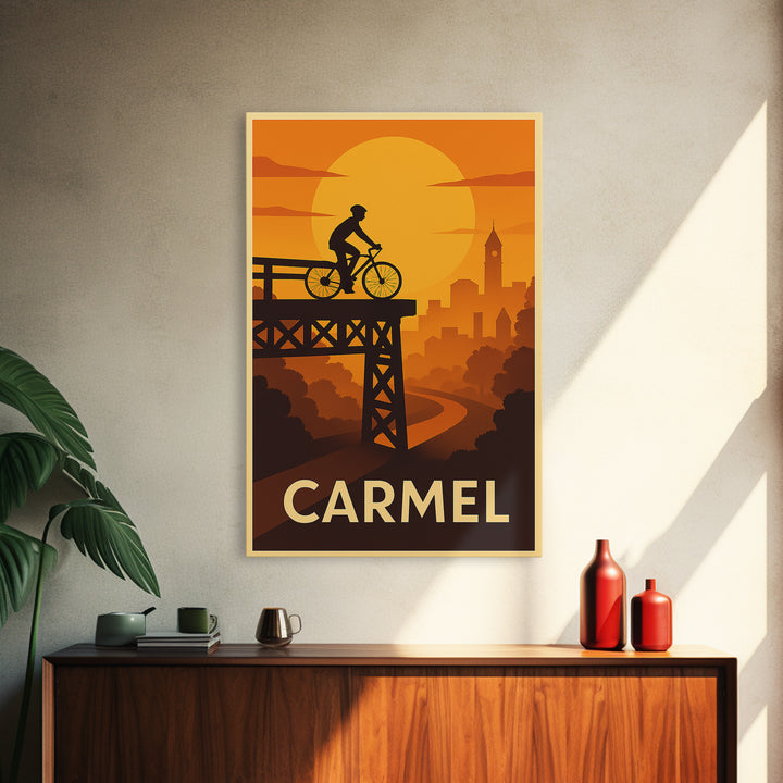 Carmel Travel Poster, Canvas Print, Golden Travel Poster Art, Carmel Poster Print, Travel Art Print, Mid Century Wall Art, Wanderlust Decor