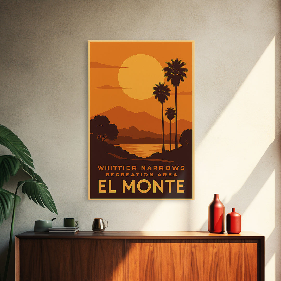 El Monte Travel Poster, Canvas Print, Gold Art Deco Poster Art, El Monte Travel Art, Modern Wall Decor, City Travel Prints, City Art Print