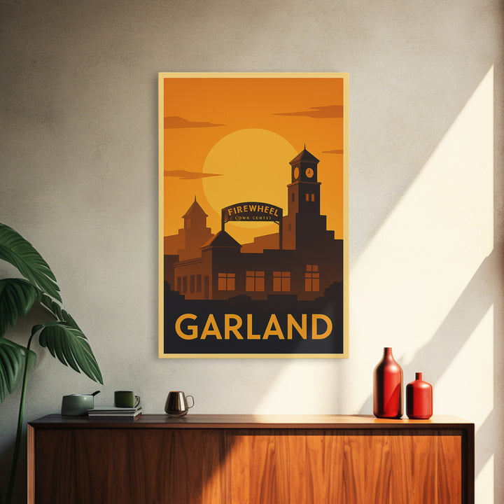 Garland Travel Poster, Canvas Print, Gold Art Deco Poster Art, Garland Travel Art, Vintage Travel Print, City Travel Prints, Poster Print
