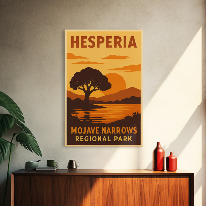 Hesperia California Travel Poster, Framed Canvas Print, Gold Art Deco Poster Art, Hesperia Travel Art, Travel Poster Set, Travel Art Print