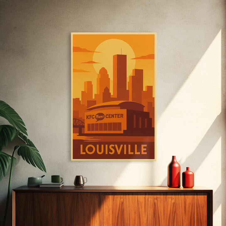 Louisville Travel Poster, Framed Canvas Print, Vintage Deco Wall Art, Louisville Travel Art, Travel Wall Art, Living Room Wall Art