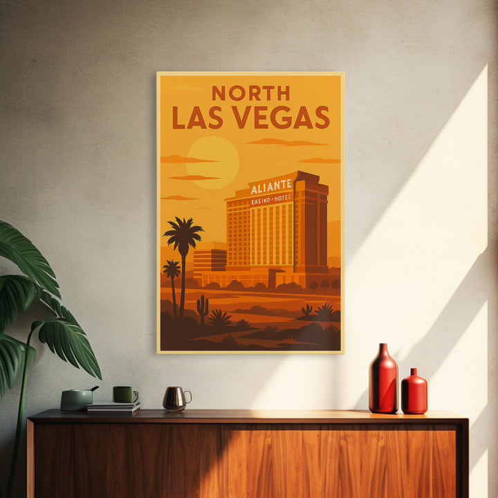 North Las Vegas Nevada Travel Poster, Canvas Print, Vintage Deco Wall Art, North Las Vegas Wall Art, Travel Art Print, Fine Art Print
