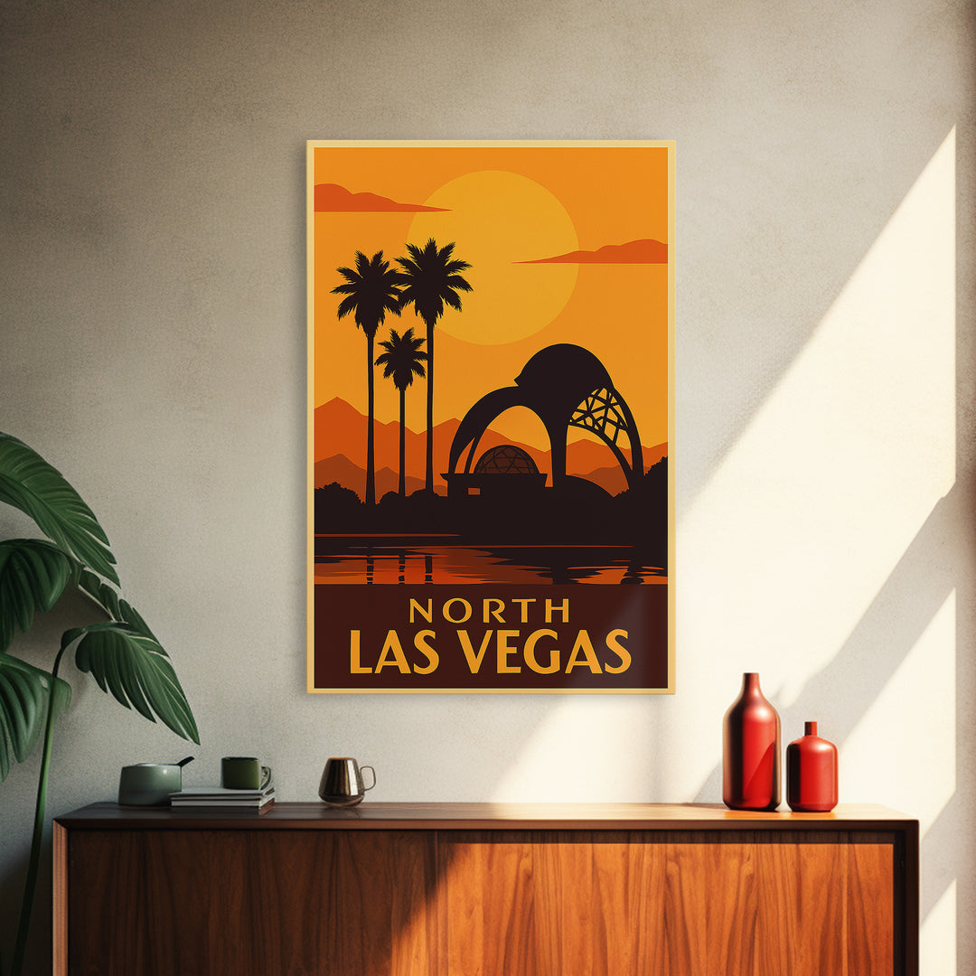 North Las Vegas Travel Poster, Canvas Print, Golden Travel Poster Art, North Las Vegas City Art, Travel Poster Set, Wanderlust Decor