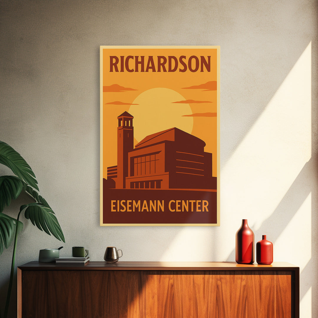 Richardson Texas Travel Poster, Canvas Print, Vintage Deco Wall Art, Richardson City Art, Gift For Travelers, Travel Print, Poster Art