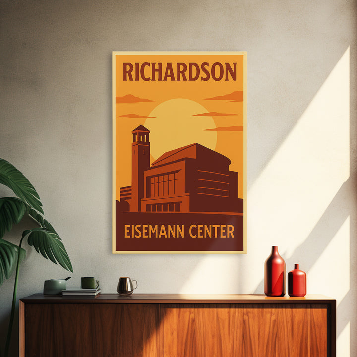 Richardson Texas Travel Poster, Canvas Print, Vintage Deco Wall Art, Richardson City Art, Gift For Travelers, Travel Print, Poster Art