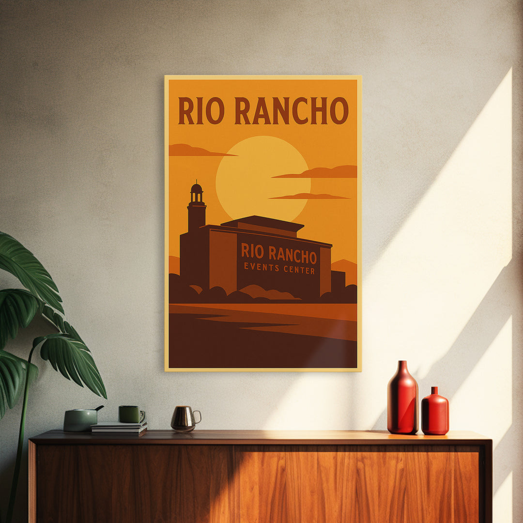 Rio Rancho New Mexico Travel Poster, Canvas Print, Vintage Deco Wall Art, Rio Rancho Poster Print, Mid Century Wall Art, Gift For Travelers