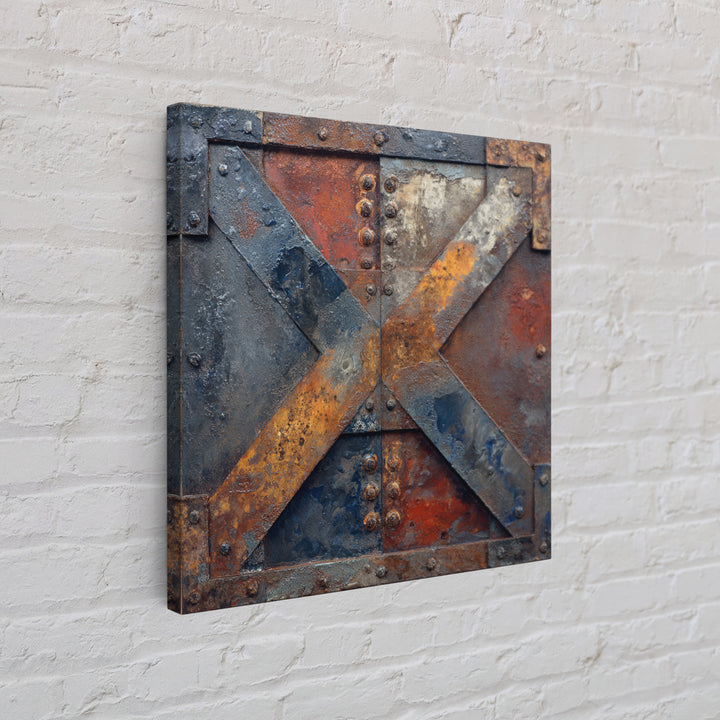 Steel and Rust Texture Abstract Panel Canvas Print, Garage Art, Car Poster, Garage Decor, Abstract Art, Motor, Game Room Art, GAR-1x1-23