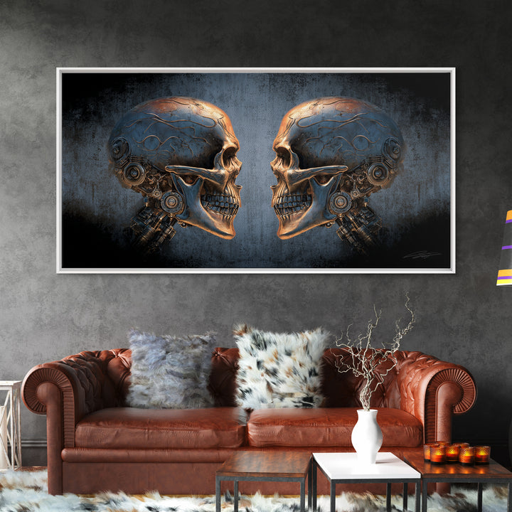Hot Rod Flaming Skull Canvas Print, Garage Art, Wall Decor, Garage Decor, Fine Art, Motor, Black and White Art, Car Wall Art, GAR-2x1-48