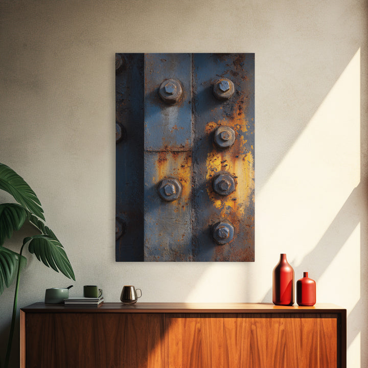 Steel and Rust Texture Abstract Panel Canvas Print, Garage Art, Art, Garage Decor, Abstract Art, Motor, Car Art, GAR-2x3-79